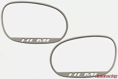 American Car Craft 2Pc Brushed Stainless HEMI Cutout Style Side Mirror Trim Dodge Challenger 2008-2023 - ACC-152029