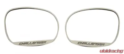 American Car Craft 2Pc Brushed Stainless Steel Challenger Style Side Mirror Trim Dodge Challenger 2008-2023 - ACC-152031