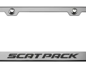 American Car Craft Black Carbon Fiber Custom License Plate Frame w/Scat Pack Lettering