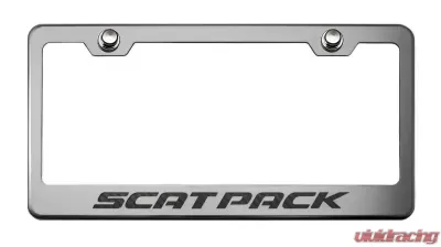 American Car Craft Black Solid Custom License Plate Frame w/Scat Pack Lettering - ACC-152034-SBLK