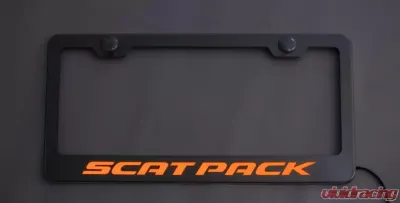 American Car Craft Illuminated Orange Custom License Plate Frame w/Scat Pack Lettering - ACC-152034-ORGL