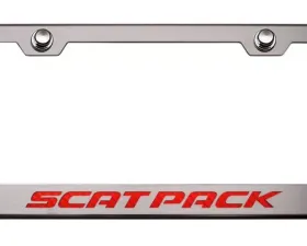 American Car Craft Illuminated Red Custom License Plate Frame w/Scat Pack Lettering