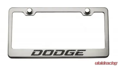 American Car Craft Black Solid Stainless Steel Custom Dodge License Plate Frame - ACC-152050-SBLK