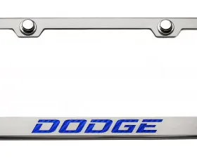 American Car Craft Blue Carbon Fiber Stainless Steel Custom Dodge License Plate Frame