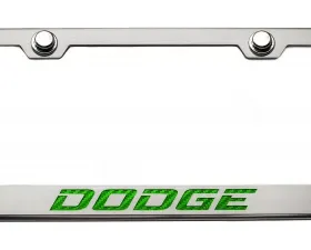 American Car Craft Green Carbon Fiber Stainless Steel Custom Dodge License Plate Frame