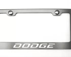 American Car Craft Illuminated White Stainless Steel Custom Dodge License Plate Frame