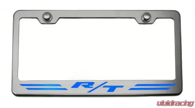 American Car Craft Mopar Blue Stainless Steel Custom R/T Dodge License Plate Frame - ACC-152053-MBLU