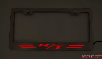 American Car Craft Illuminated Red Stainless Steel Custom R/T Dodge License Plate Frame - ACC-152053-RDL