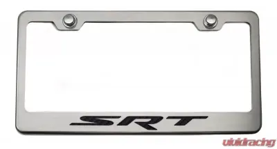 American Car Craft Black Carbon Fiber Stainless Steel Custom Dodge SRT License Plate Frame - ACC-152054-BLK