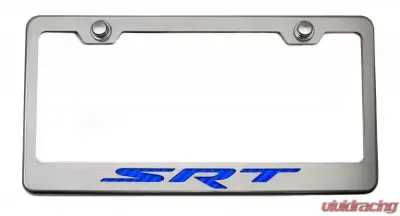 American Car Craft Blue Carbon Fiber Stainless Steel Custom Dodge SRT License Plate Frame - ACC-152054-BLU