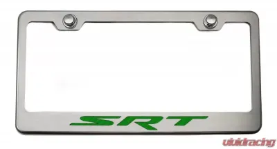 American Car Craft Black Solid Stainless Steel Custom Dodge SRT License Plate Frame - ACC-152054-SBGR