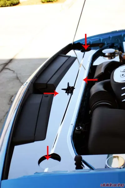 American Car Craft 4Pc Polished Stainless Steel Header Plate Dodge Challenger 2008-2023 - ACC-153007-P