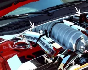 American Car Craft Polished Stainless Steel False Firewall w/Cap Dodge Challenger SRT8 6.1L 2008-2011