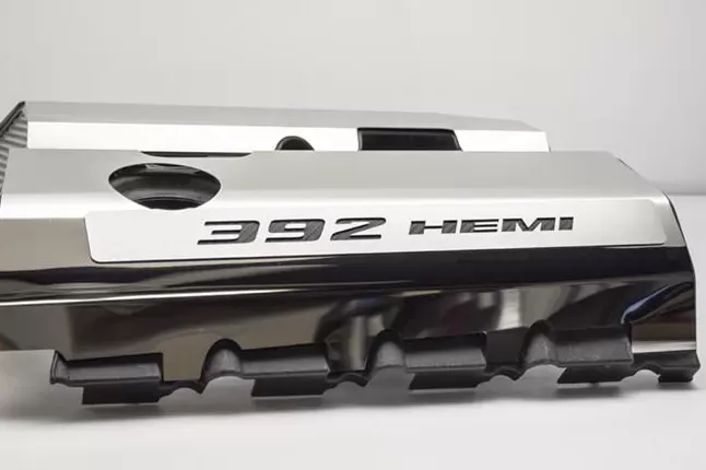 American Car Craft Black Carbon Fiber Polished Fuel Rail Covers w/HEMI Inlay Dodge Challenger 392 6.4L 2011-2023 - ACC-153024-BLK