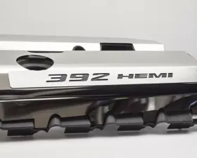 American Car Craft Black Carbon Fiber Polished Fuel Rail Covers w/HEMI Inlay Dodge Challenger 392 6.4L 2011-2023