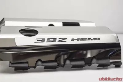 American Car Craft HEMI Orange Polished Fuel Rail Covers w/HEMI Inlay Dodge Challenger 392 6.4L 2011-2023 - ACC-153024-HORG