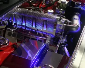 American Car Craft Blue LED Illuminated Plenum Cover Dodge Challenger | Charger | Magnum | Chrysler 300 SRT8 6.1L 2008-2011