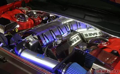 American Car Craft Blue LED Illuminated Plenum Cover Dodge Challenger | Charger | Magnum | Chrysler 300 SRT8 6.1L 2008-2011 - ACC-153027-BLUL