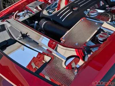 American Car Craft 4Pc Perforated Stainless Steel Header Plate Dodge Challenger 2008-2019 - ACC-153031