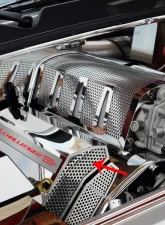 American Car Craft Blue LED Polished Stainless Fuel Rail Covers Stock Intake System Dodge Challenger SRT8 6.1L 2008-2011                                     - ACC-153036F-BLUL - Image 3