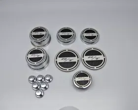 American Car Craft 13Pc Black Solid RT Inlay Deluxe Fluid Shock Tower Cap Covers Dodge Challenger 2008-2023