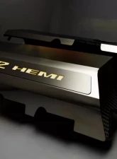 American Car Craft Blue LED Manual Polished Fuel Rail Covers w/392 HEMI Inlay Dodge Challenger 6.4L 2011-2022                                     - ACC-153064-BLUL - Image 2