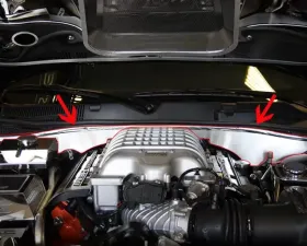 American Car Craft Brushed Stainless Steel False Firewall Dodge Charger | Challenger 2015-2023