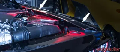 American Car Craft Carbon Fiber Yellow LED Fender Caps Dodge Challenger 2008-2023 - ACC-153089-YLWL