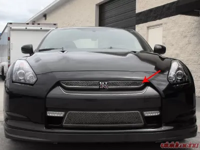 American Car Craft Upper Front Polished Stainless Steel Laser Mesh Nissan GT-R 2010-2013 - ACC-162006