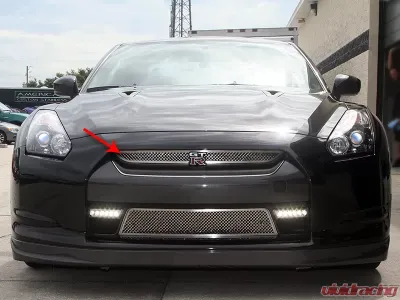 American Car Craft Upper Front Polished Stainless Steel Laser Mesh Nissan GT-R 2010-2013 - ACC-162006