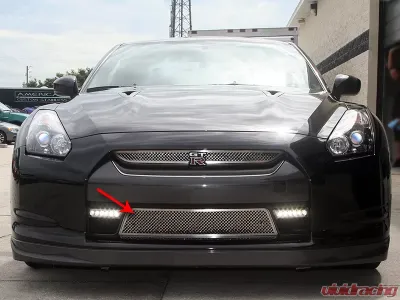 American Car Craft Lower Front Polished Stainless Steel Laser Mesh Nissan GT-R 2010-2013 - ACC-162007