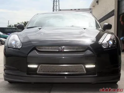 American Car Craft Lower Front Polished Stainless Steel Laser Mesh Nissan GT-R 2010-2013 - ACC-162007