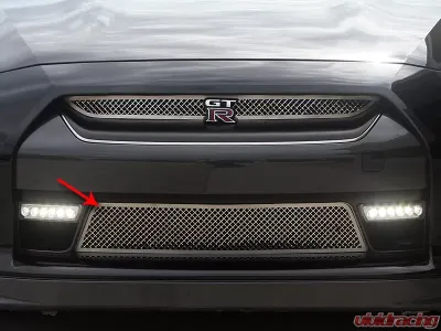 American Car Craft Lower Front Polished Stainless Steel Laser Mesh Nissan GT-R 2010-2013 - ACC-162007