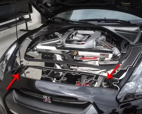 American Car Craft Polished Stainless Steel Front Header Plate Nissan GT-R 2010-2013