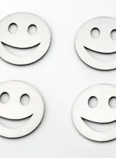 American Car Craft 4Pc Brushed Stainless Steel Smile Emoji Emblems                                     - ACC-172009 - Image 2
