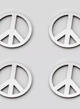 American Car Craft 4Pc Brushed Stainless Steel Peace Sign Emblems                                     - ACC-172010 - Image 2