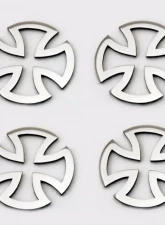 American Car Craft 4Pc Brushed Stainless Steel Iron Cross Emblems                                     - ACC-172012 - Image 2
