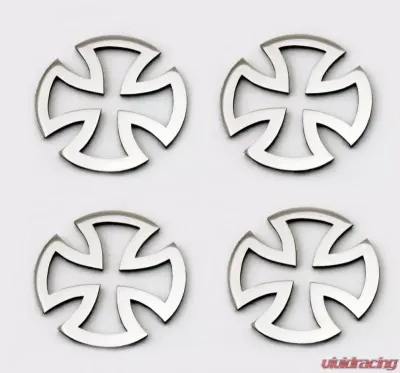 American Car Craft 4Pc Brushed Stainless Steel Iron Cross Emblems - ACC-172012