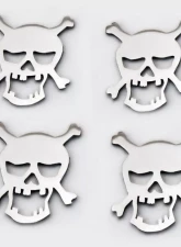 American Car Craft 4Pc Brushed Stainless Steel Pirate Skull Emblems                                     - ACC-172014 - Image 2