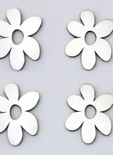 American Car Craft 4Pc Brushed Stainless Steel Daisy Flower Emblems                                     - ACC-172016 - Image 2