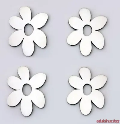 American Car Craft 4Pc Brushed Stainless Steel Daisy Flower Emblems - ACC-172016