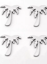 American Car Craft 4Pc Brushed Stainless Steel Palm Tree Emblems                                     - ACC-172020 - Image 2