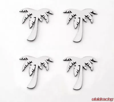 American Car Craft 4Pc Brushed Stainless Steel Palm Tree Emblems - ACC-172020