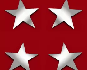 American Car Craft 4Pc Brushed Stainless Steel Small Star Emblems
