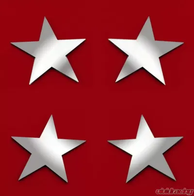 American Car Craft 4Pc Brushed Stainless Steel Small Star Emblems - ACC-172024