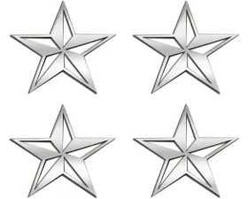 American Car Craft 4Pc Brushed Stainless Steel Nautical Star Emblems