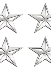 American Car Craft 4Pc Brushed Stainless Steel Nautical Star Emblems                                     - ACC-172026 - Image 2