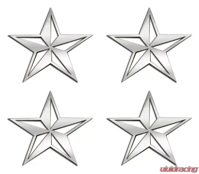 American Car Craft 4Pc Brushed Stainless Steel Nautical Star Emblems - ACC-172026
