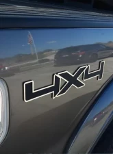 American Car Craft 2Pc Brushed 4x4 Black ABS Emblem w/Stainless Steel Trim                                     - ACC-172031 - Image 2