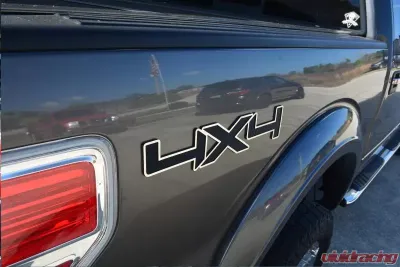 American Car Craft 2Pc Brushed 4x4 Black ABS Emblem w/Stainless Steel Trim - ACC-172031